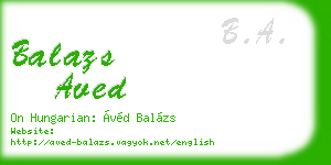 balazs aved business card